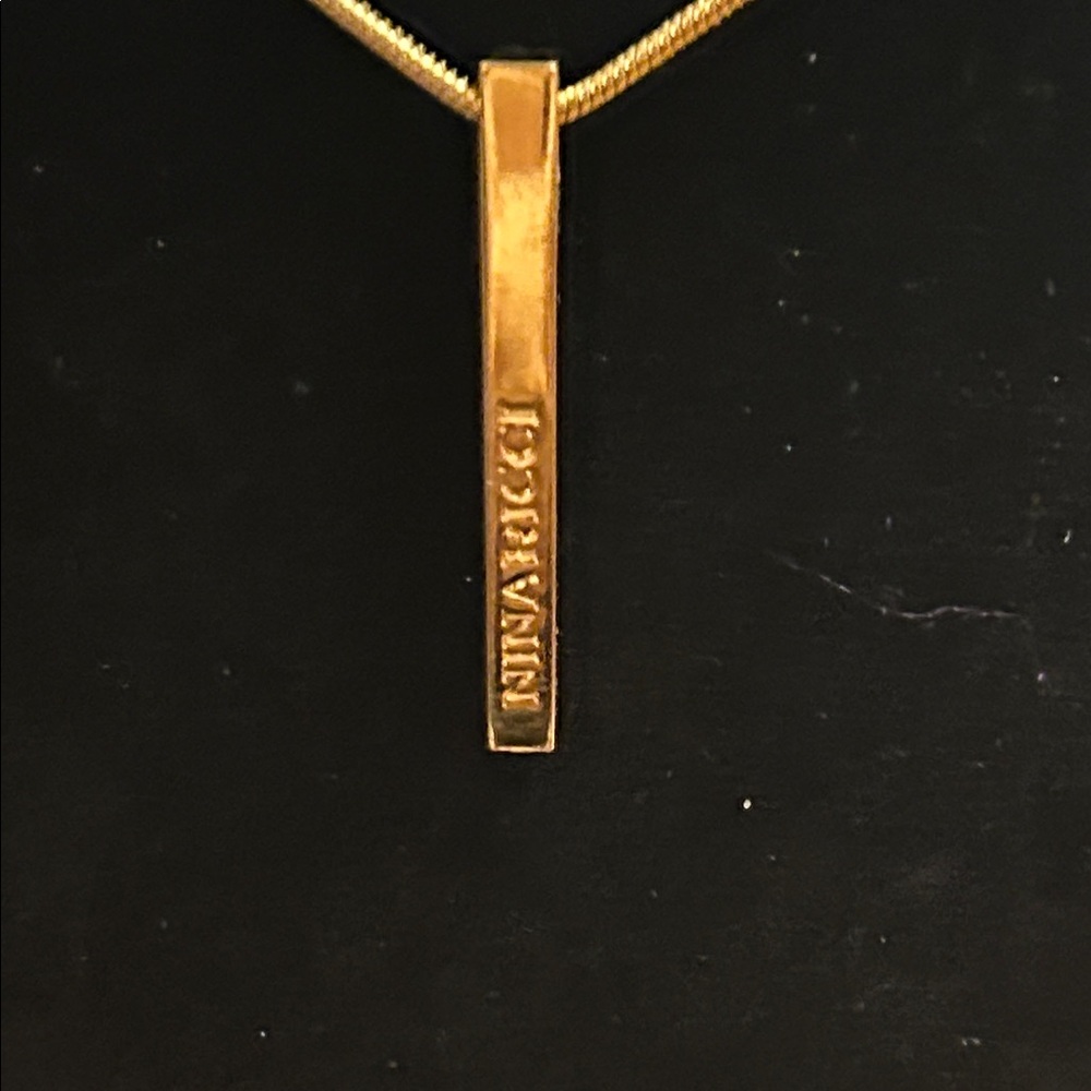Nina Ricci Gold-Tone Vertical Bar Pendant Necklace